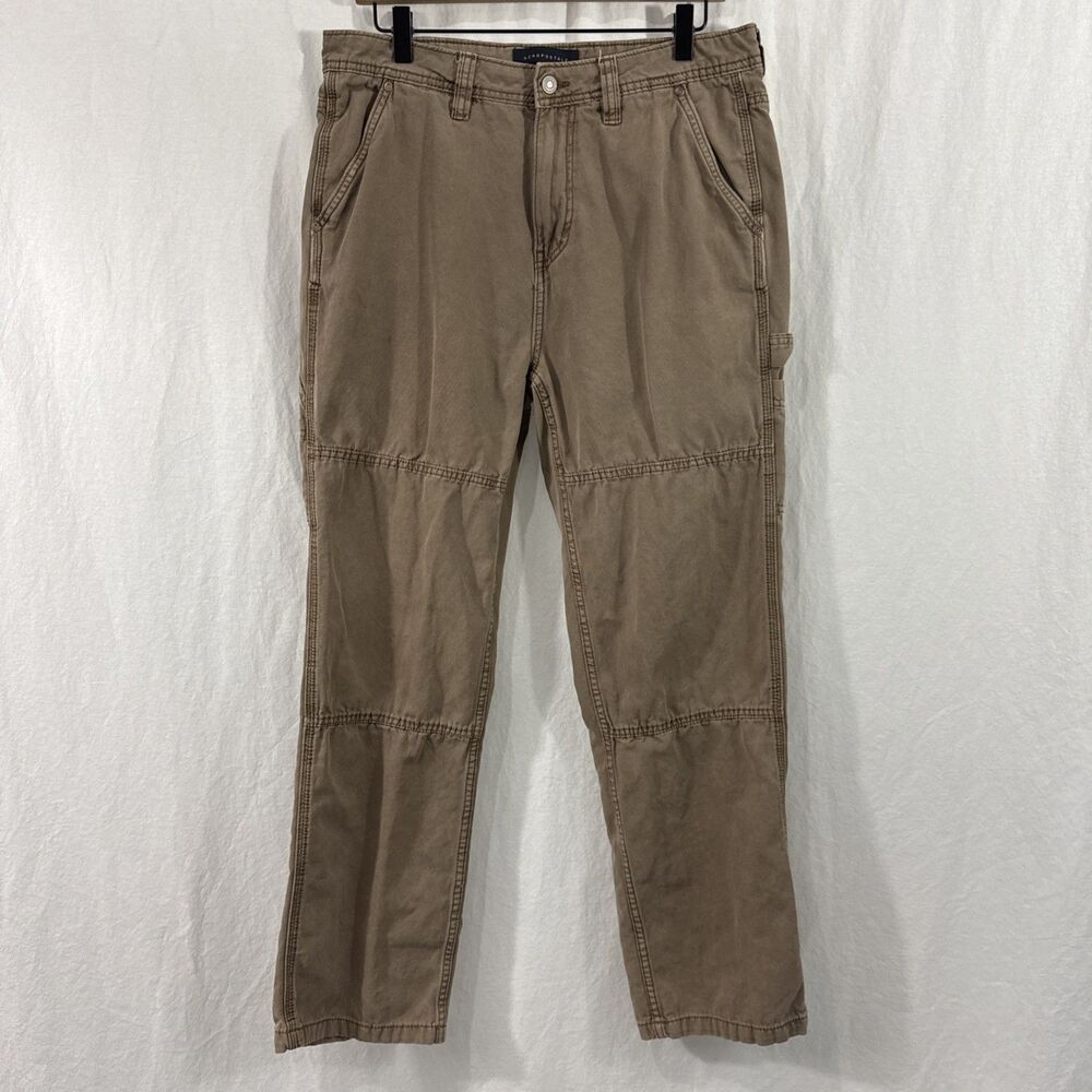 Aeropostale Mens Brown Carpenter Pants Baggy Skater Grunge Distressed Sz S